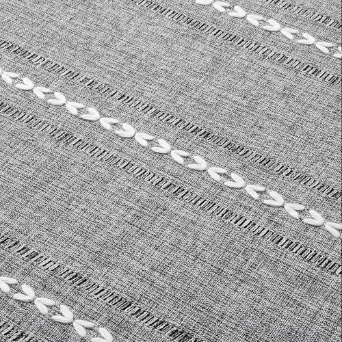 ZeeMart Hemstitched Striped Boho Table Cloth, 60x60 Inch Charcoal - color: Charcoal, size: 60" x 60" (Square)