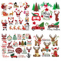 4 Packs Christmas Iron on Patches for T-Shirt Classic Buffalo Plaid Heat Transfer Vinyl HTV Decals Cute Santa Claus Elk Snowman Car Design Iron on Transfer Sticker for Clothing Jacket Pillow DIY Craft - color: P