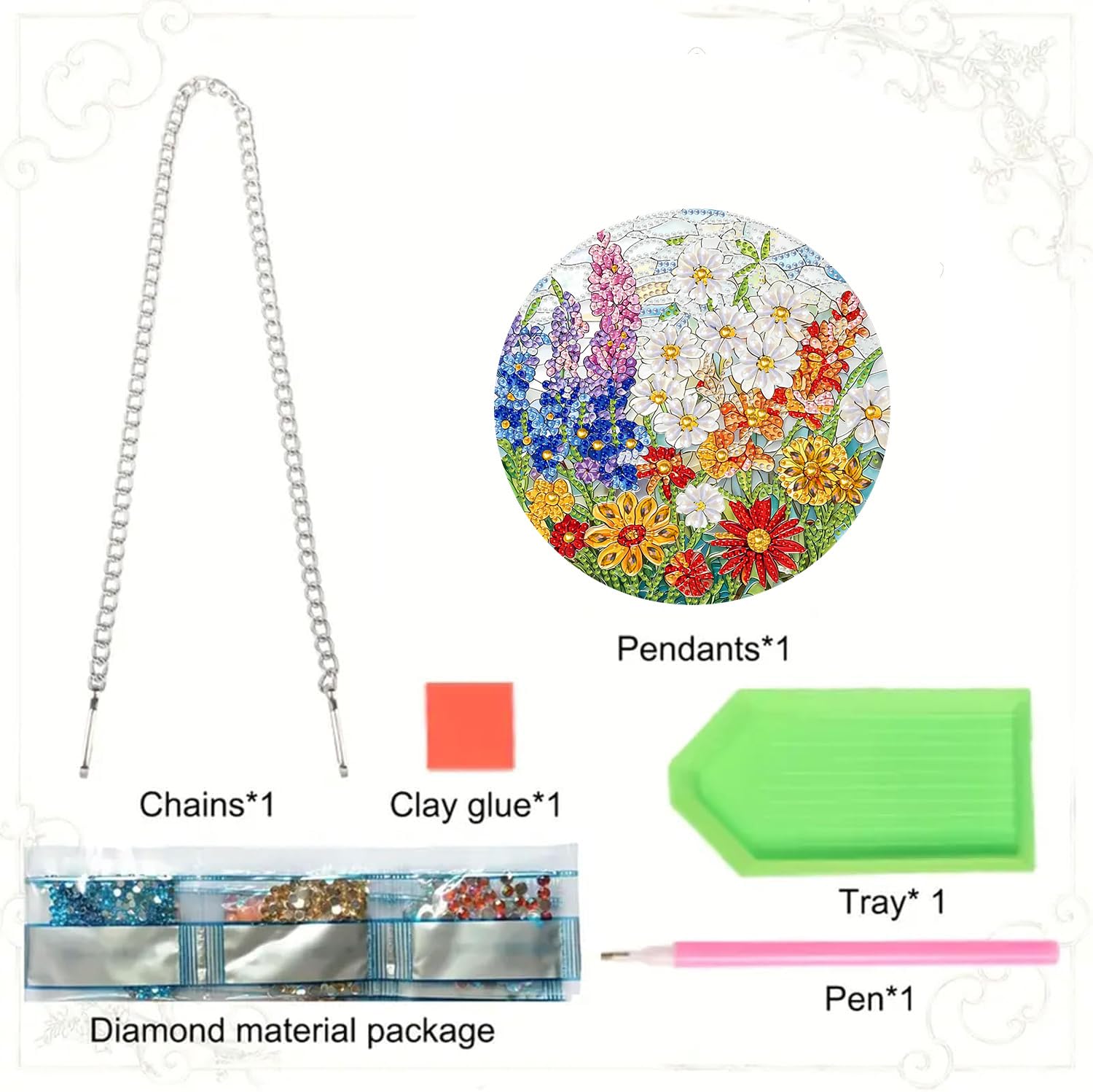 RYMILIE Hanging Diamond Art Kits for Adults Blossoms 8x8inch - color: DP04477
