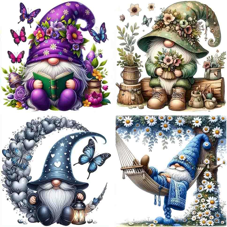 DYAIANGMU 4 Pack Stamped Cross Stitch Kit for Adults 13.7x13.7 inches - color: Y056-zh