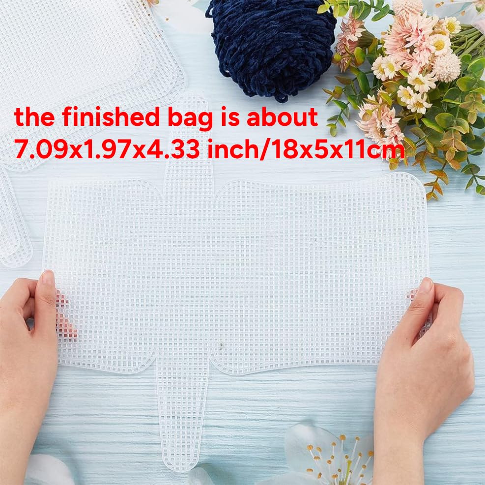 WADORN 6Pcs DIY Plastic Mesh Canvas Sheets for Crochet Purse Making