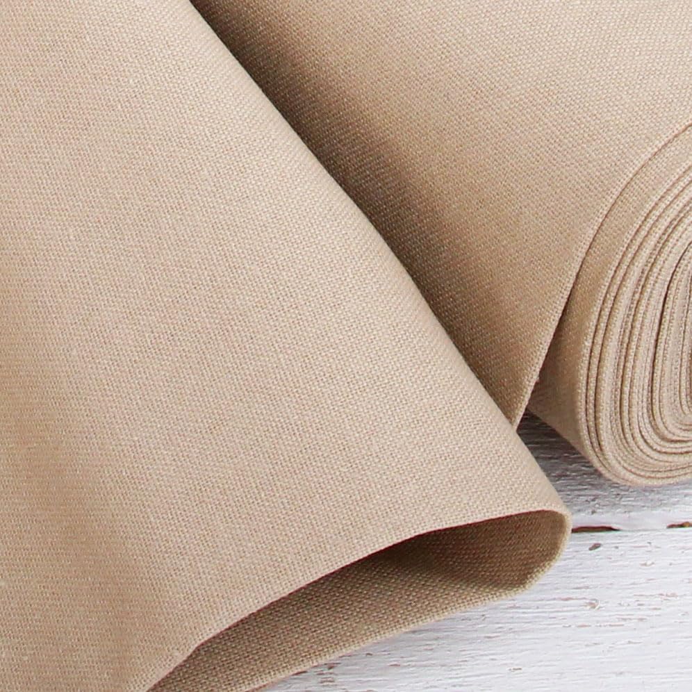 Threadart Khaki Linen Fabric - 3 Yard Cut, 55" Wide - color: Khaki, size: 3 YARDS