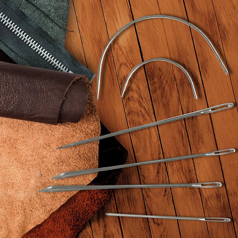 Heavy Duty Hand Sewing Needles Set - 12 Needles for Upholstery, Leather, Carpet Canvas Repair (Pack of 2) - size: 12 Needles (Pack of 2)
