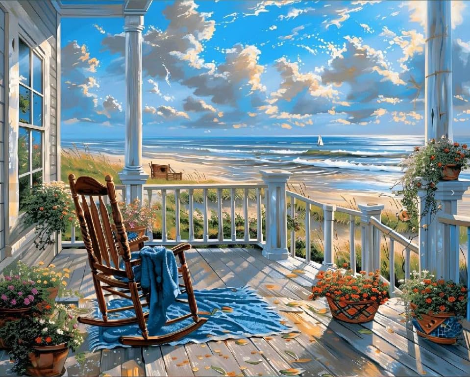 DYAIANGMU Scenery Stamped Cross Stitch Kit for Adults 15.7x11.8 inches - color: Y068-new