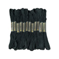 12 Skeins Embroidery Floss Black Color, Friendship Bracelet String Cross Stitch Embroidery Thread Floss Bracelet Making Yarn, Craft Floss（Black） - color: Black