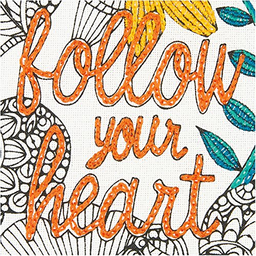Dimensions 'Follow Your Heart' Crewel Embroidery Kit for Beginners, 5' x 7' - color: Follow your Heart