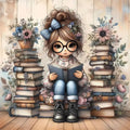 DYAIANGMU Girl Stamped Cross Stitch Kit for Adults 13.7x13.7 inches - color: red-83