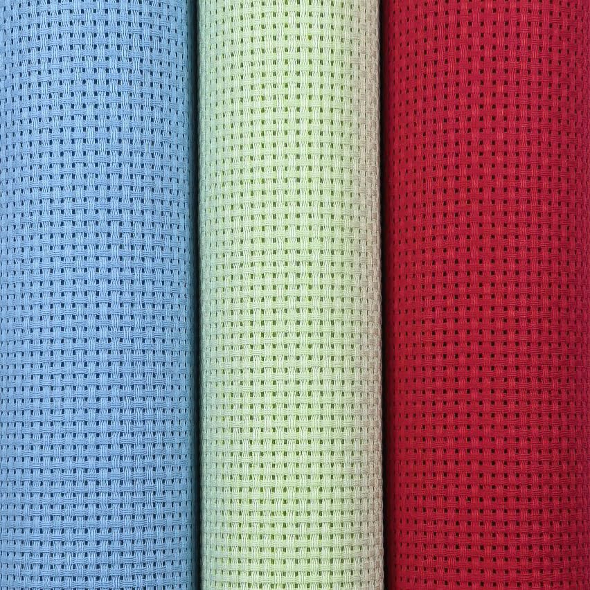 KCS 3 pc of 15" x 18"(38cmx45cm) 11 Count Cross Stitch Cotton Aida Cloth Needlework Rolled Fabric Box,11CT,Light Blue+Light Green+Red - color: Light Blue+light Green+red, size: 11CT