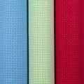 KCS 3 pc of 15" x 18"(38cmx45cm) 11 Count Cross Stitch Cotton Aida Cloth Needlework Rolled Fabric Box,11CT,Light Blue+Light Green+Red - color: Light Blue+light Green+red, size: 11CT