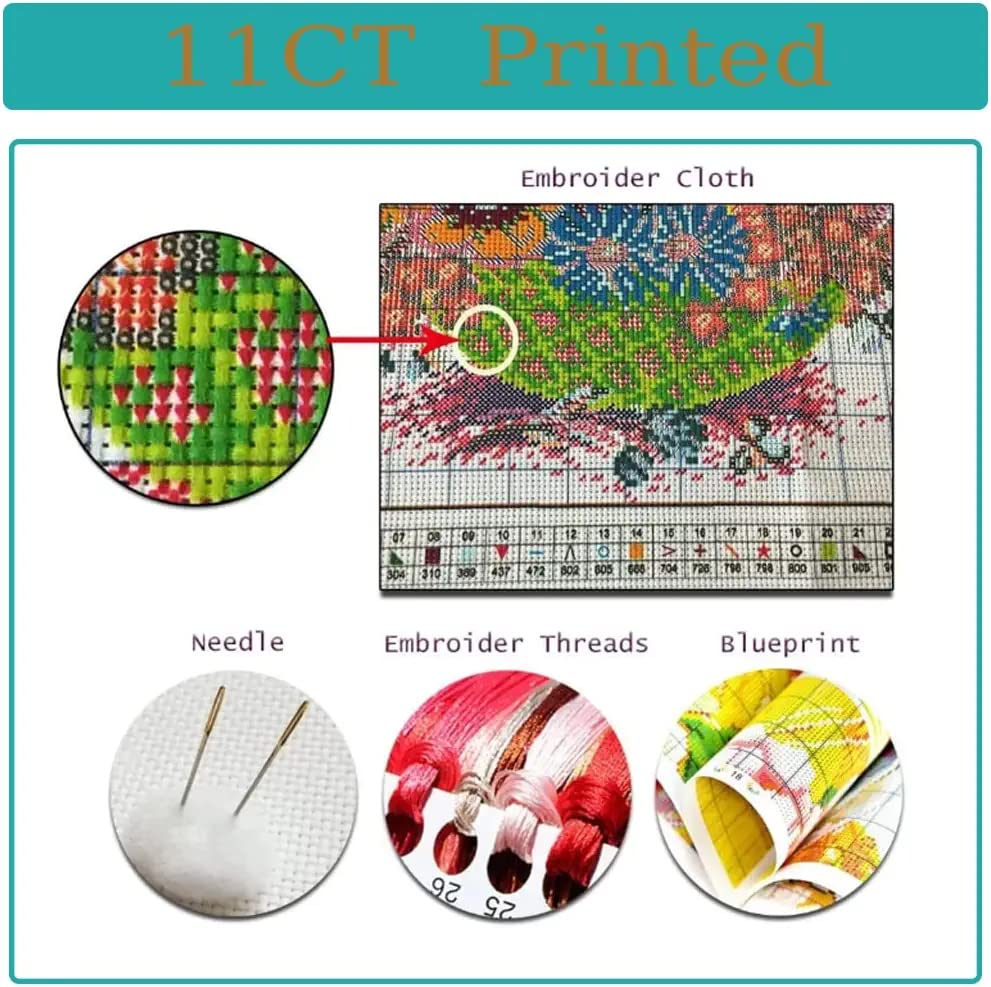 4 Pack Four Seasonal Scenery Stamped Cross Stitch Kits for Adults Beginners - color: 4 Pack Four Seasonal Landscape