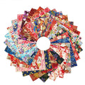 50Pcs Japanese Style Fabric Squares Fat Quarters Cotton Wrapping Cloth Quilting Fabric Bundles for DIY Patchwork Sewing,10x10cm