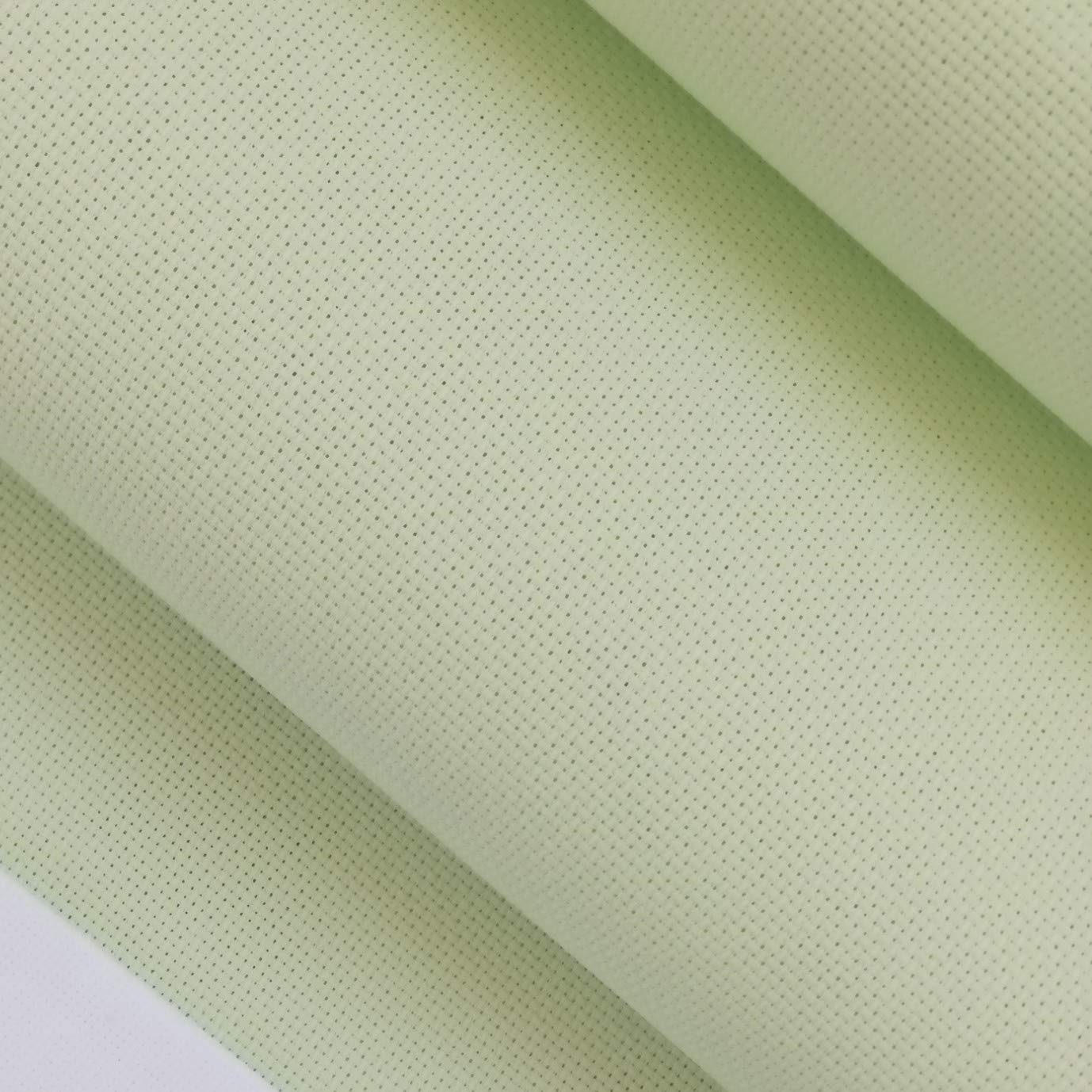 KCS 59" x 1 Yard(92cmx149cm) 14ct Counted Cotton Aida Cloth Cross Stitch Fabric (Light Green) - color: Light Green