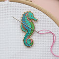 Caterpillar Cross Stitch Minder Needle - Seahorse for Cross Stitch, Sewing, Embroidery and Sewing Accessories, Enamel and Magnetic