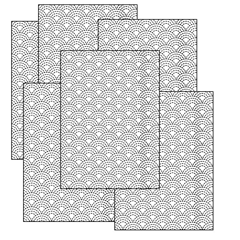 Sashiko Stick & Stitch Patterns, Japanese Embroidery Templates, Dissolvable Transfer Paper for Visible Mending (Larger) (Waves) - color: waves