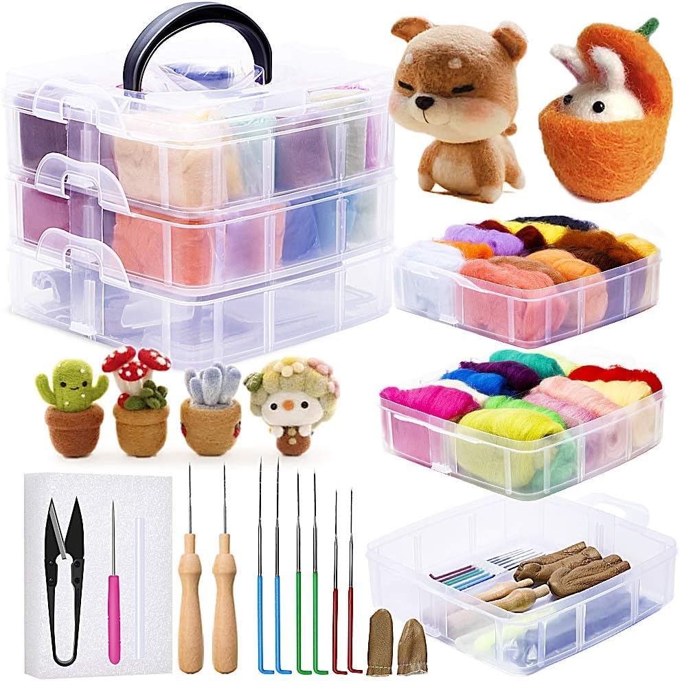 JUPEAN Needle Felting Kits for Beginners Adults Needle Felting Supplies - style: Style A