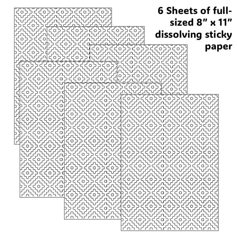 Sashiko Stick & Stitch Patterns, Japanese Embroidery Templates, Dissolvable Transfer Paper for Visible Mending (Larger) (Azteca) - color: azteca