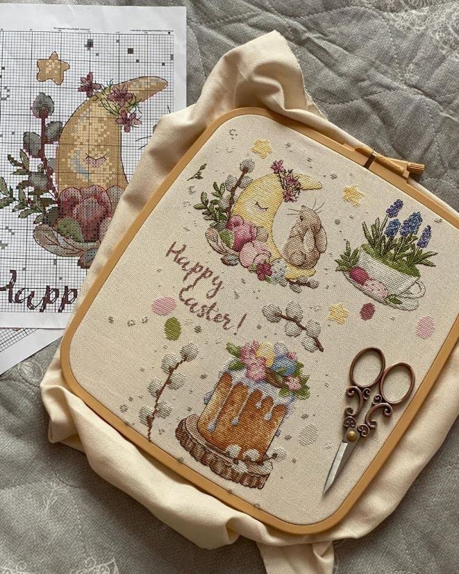 Nurge Square Embroidery Hoop - Plastic Cross Stitch Frame for Needlepoint & Embroidery - Adjustable Craft Hoop - Beige - No:4 (Large) - color: Beige, size: No:4 (Large)