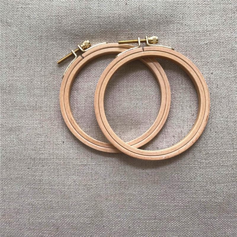 Beech Wood Embroidery Hoops - Small Round Craft Frames for Hand Stitching, Cross Stitch, DIY Art, Natural Wooden Hoops Small Wooden Craft Rings Round Stitching Frames (5pcs, 4 inch) - color: 5pcs, size: 4 inch