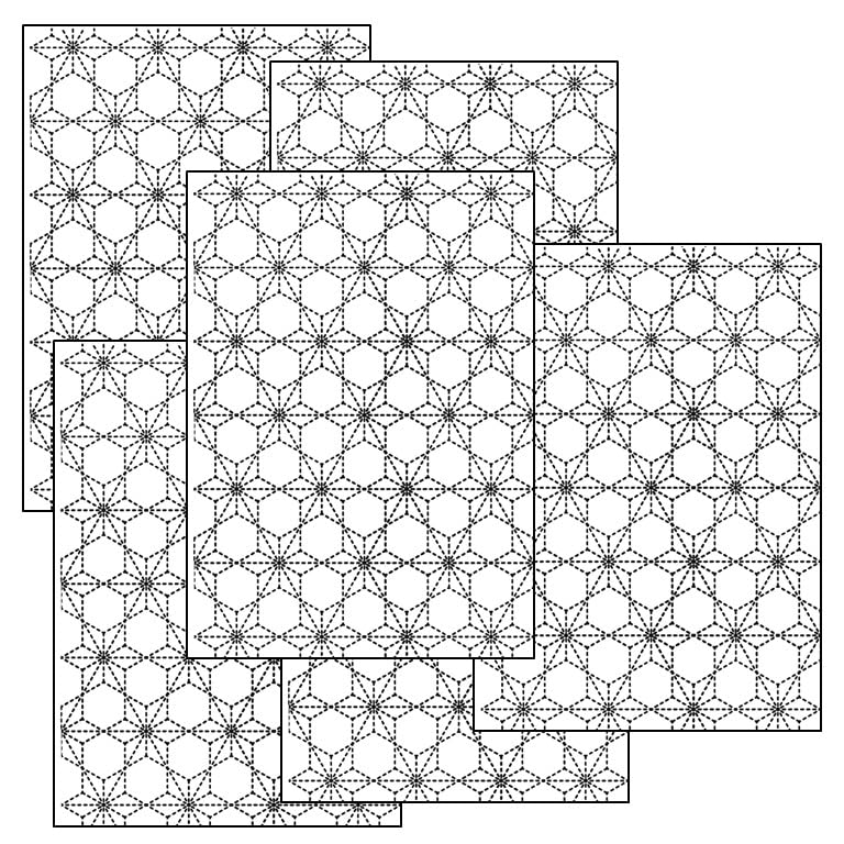 Sashiko Stick & Stitch Patterns, Japanese Embroidery Templates, Dissolvable Transfer Paper for Visible Mending (Larger) (Snowflakes) - color: snowflakes