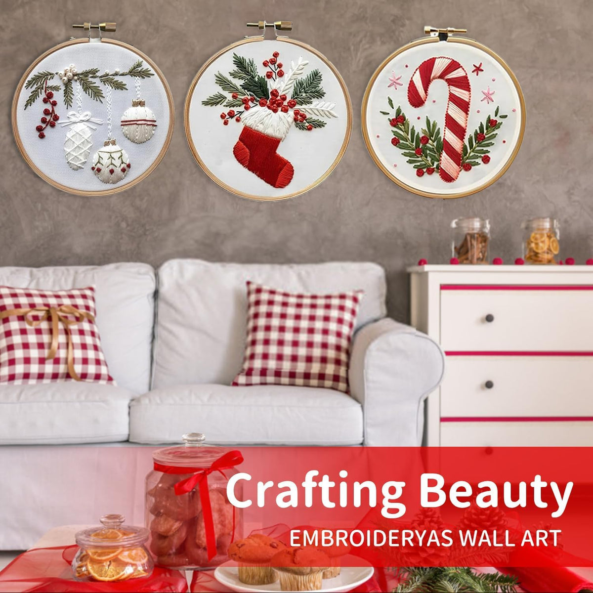Christmas Embroidery Kits Beginners, Truck Embroidery Kits for Adults - color: Truck