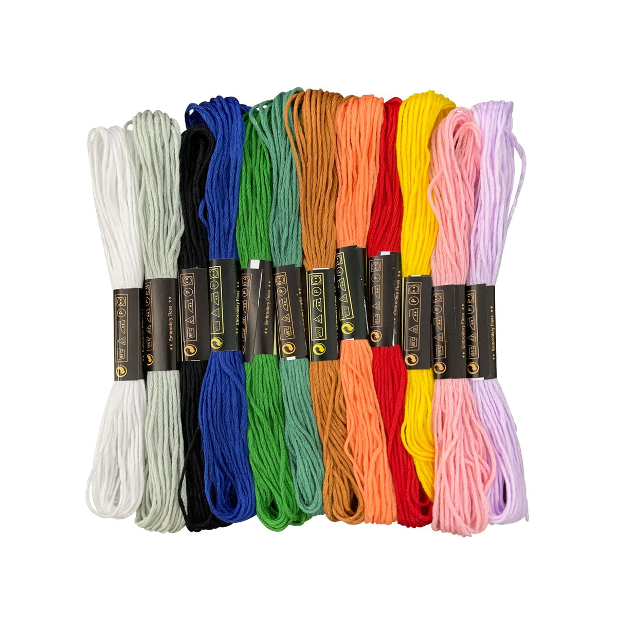 Embroidery Floss 12 Rainbow Color Skeins, Friendship Bracelet String Cross Stitch Embroidery Thread Floss Bracelet Making Yarn, Craft Floss - color: Rainbow