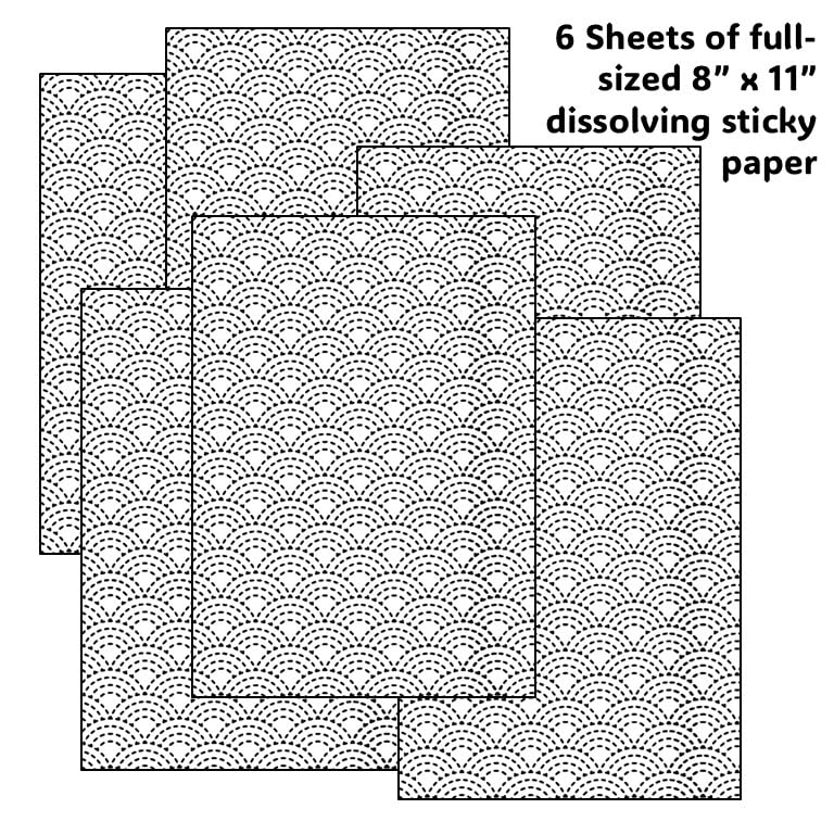 Sashiko Stick & Stitch Patterns, Japanese Embroidery Templates, Dissolvable Transfer Paper for Visible Mending (Larger) (Waves) - color: waves