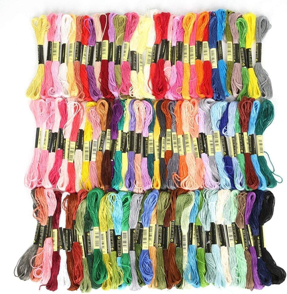 8Pcs 7.5m Red Cotton Stitch Embroidery Thread Floss DIY Friendship Bracelets Floss Craft Sewing Skeins Fashion Embroidery Floss for Arts, Crafts and Sewing - color: RED