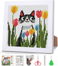 Tulip Cross Stitch Kits, Cross Stitch Kits for Adults Beginner with Framed - color: cross stitch Framed-6
