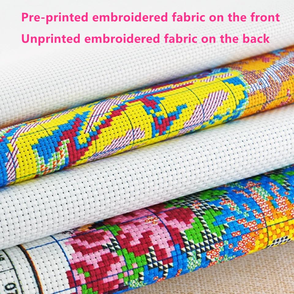 Dooxvey Counted Cross Stitch Kits for Adults 11CT Printed Cross-Stitch Patterns Cross Stitching Embroidery Kit Stamped or Counted Needlepoint Kits-Tree of Life Bird 18x18 inch - color: ColorDIY03
