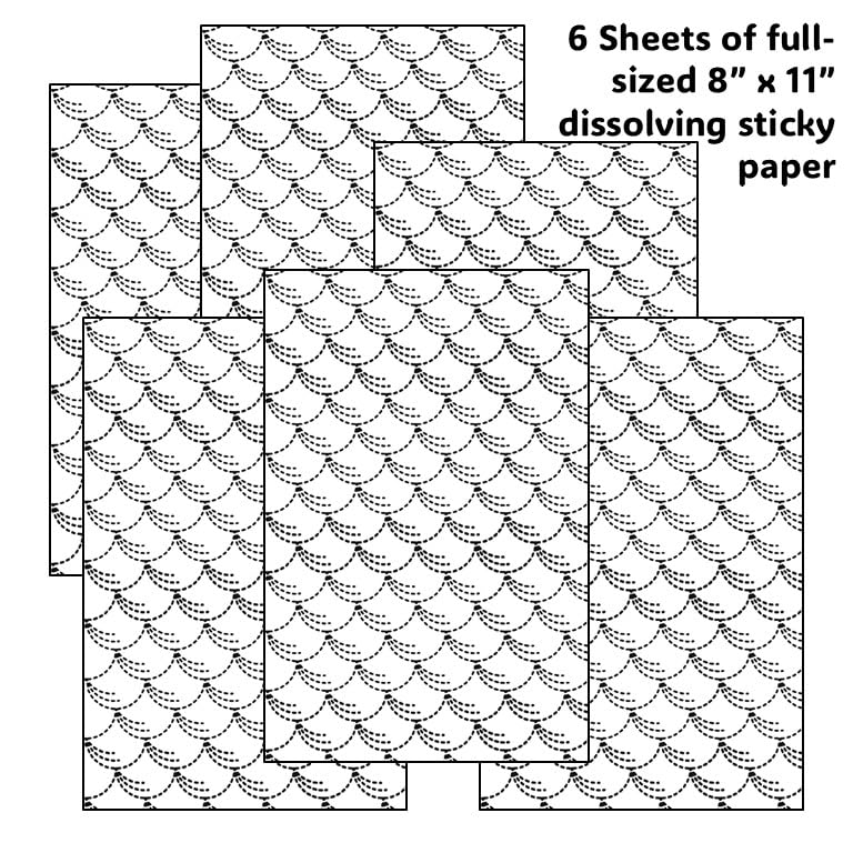 Sashiko Stick & Stitch Patterns, Japanese Embroidery Templates, Dissolvable Transfer Paper for Visible Mending (Larger) (Scales) - color: scales