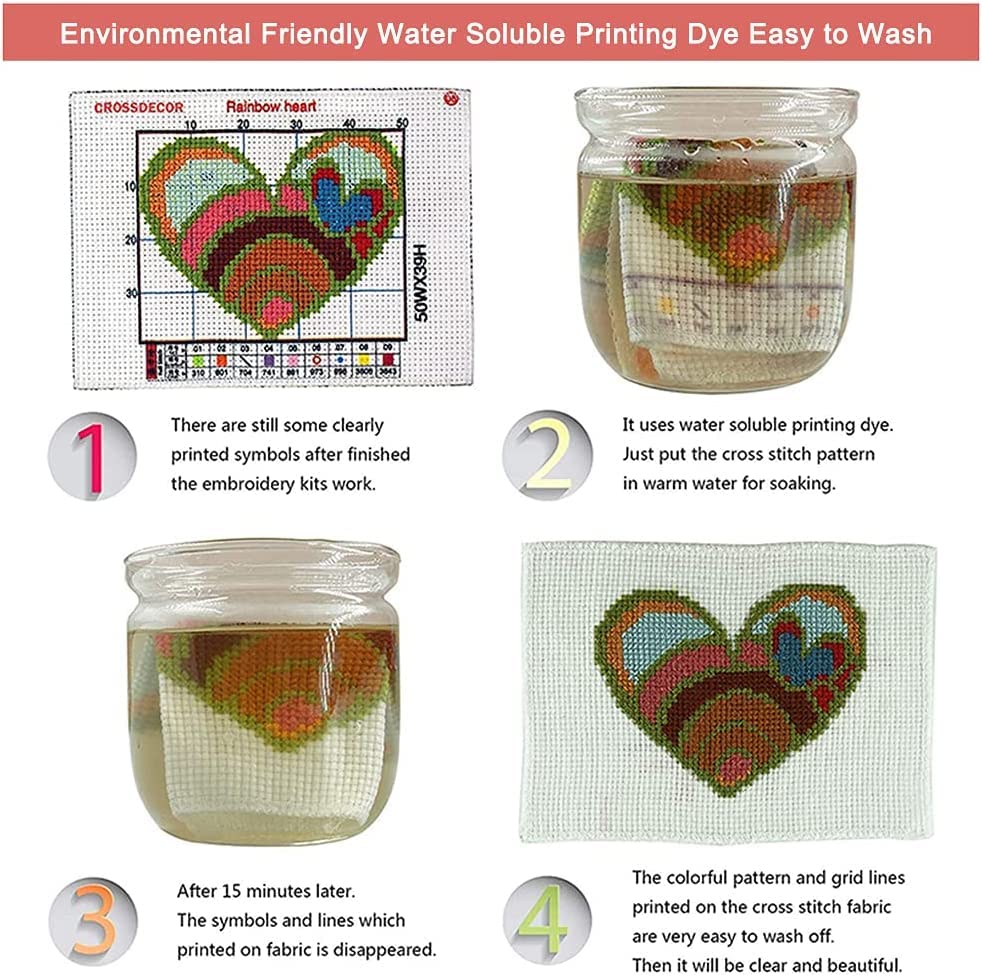 Leczany Cross Stitch Patterns Stamped Kit for Beginners | Embroidery Supplies DIY Craft Kit Needlepoint for Adults Starter | 11CT, 3 Strands | Holding the Cross in Hand 15.8x20.9 inches - color: 11CT Stamped kits, Holding the cross in hand 15.8x20.9 inche
