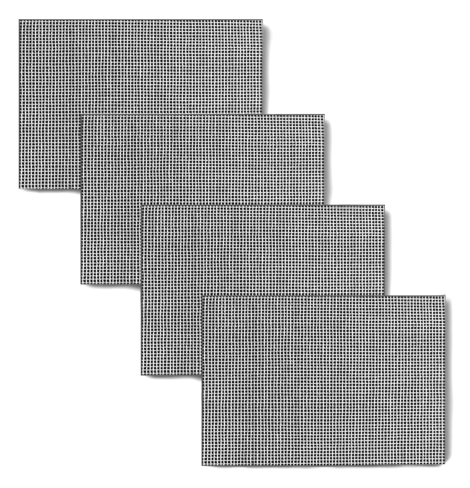Needlepoint Blank Canvas MonoDeluxe 12/13/14-Mesh Sheets Size 8.0" X 9.5" Set of 4 (18 Mesh)