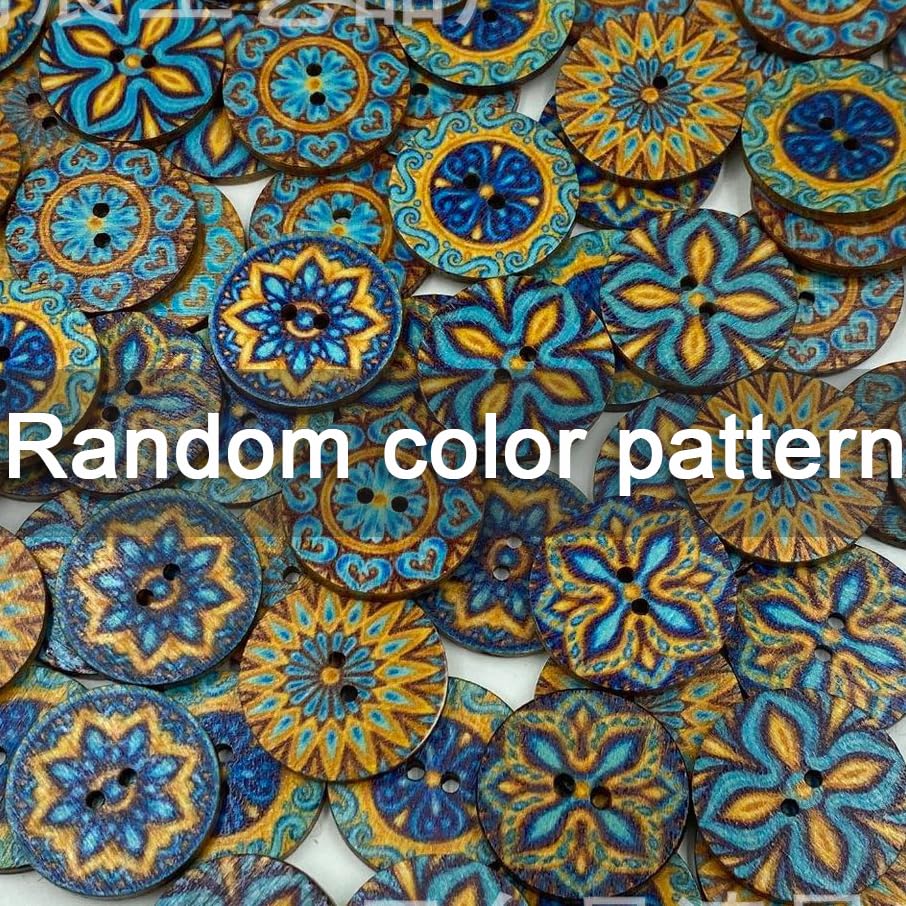 4 Pcs Blue Retro Round Wood Needle Minder for Cross Stitch,Needle Minder Magnet-Embroidery Needlework Accessories
