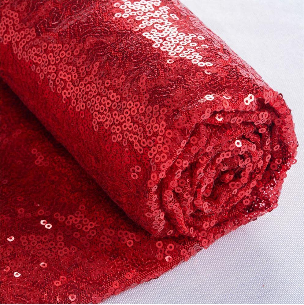 ShiDianYi Sequin Fabric 6 Feet Sparkly Fabric by The 2 Yards-Red Around The World Party Decorations -0818S - color: Red, size: 2 Yard