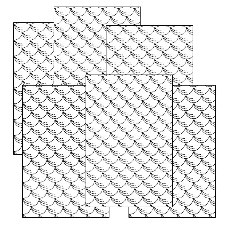Sashiko Stick & Stitch Patterns, Japanese Embroidery Templates, Dissolvable Transfer Paper for Visible Mending (Larger) (Scales) - color: scales