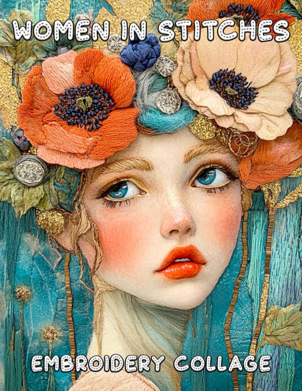 Women In Stitches Embroidery Collage: 25 Whimsical Wool Art Pictures For Paper Crafts, Scrapbooking, Mixed Media, Junk Journals, Decoupage, Artist Trading Cards, and More. (Art in Stitches)