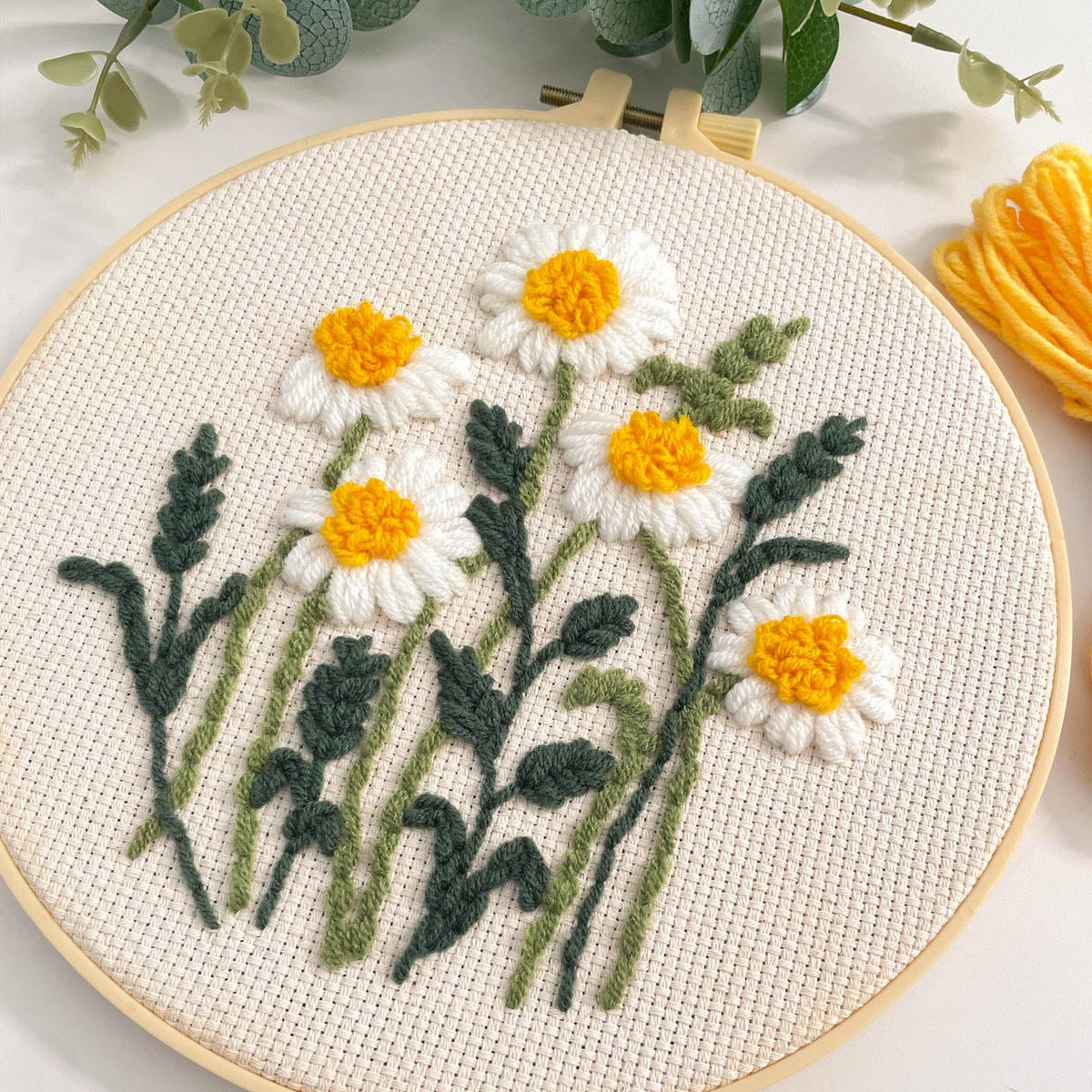 Myfelicity Punch Needle Kit, Punch Needle Kits Adults Beginner, Craft Decoration and Hobbies (Daisy) - color: Daisy